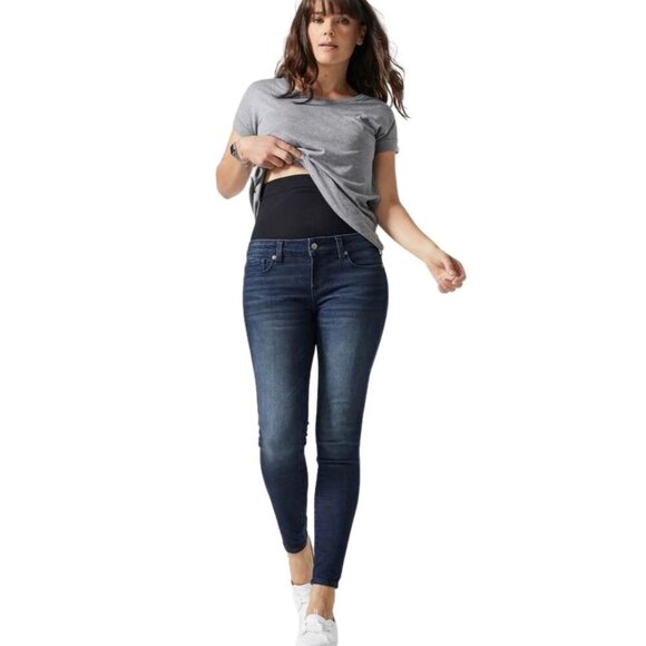 BLANQI Denim Blue in Smoke Wash Postpartum Support Skinny Jeans Size 8 - Picture 1 of 6